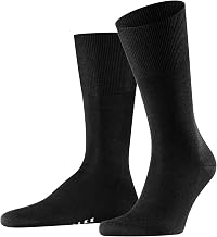 FALKE Men's Sensitive Malaga Socks, Fil D'Ecosse Cotton, Crew Length, Lightweight Soft Knit, Black (Black 3000), 9.5-12, 1 Pair
