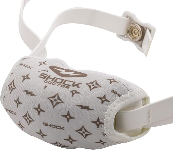 Shock Doctor Showtime Chin Strap Cover LE White/Gold Lux OSFA