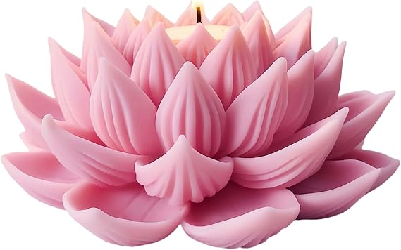 3D Elegance Lotus Candle Molds, Flower Lotus Silicone Mold for Candle Wax,Soap,Chocolate Cake, Aroma Plaster Diffuser,Decorated Crystal Epoxy