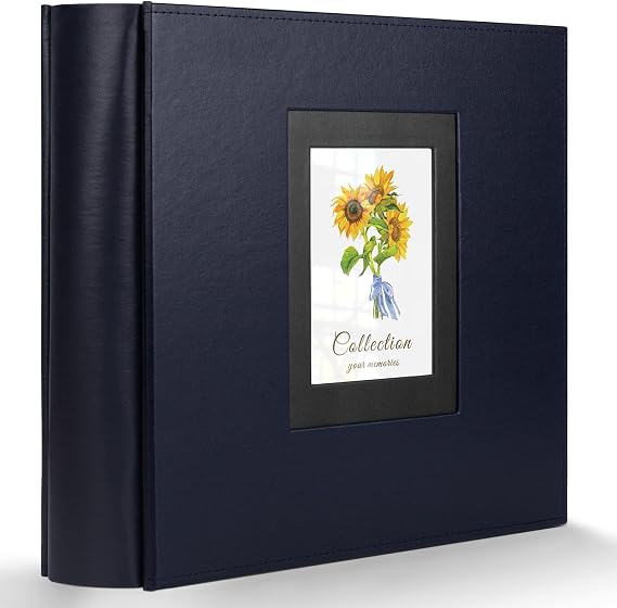 Photo Album 4x6 1000 Photos, Leather Cover Extra Large Capacity Wedding Family Graduation Baby Anniversary Vacation Birthday Christmas Holds 4x6 Pictures(Blue, 1000 Pockets)