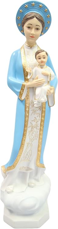 Vittoria Collection 26 Inch Our Lady of La Vang Statue Sculpture Figurine Indoor Outdoor Garden Made in Italy