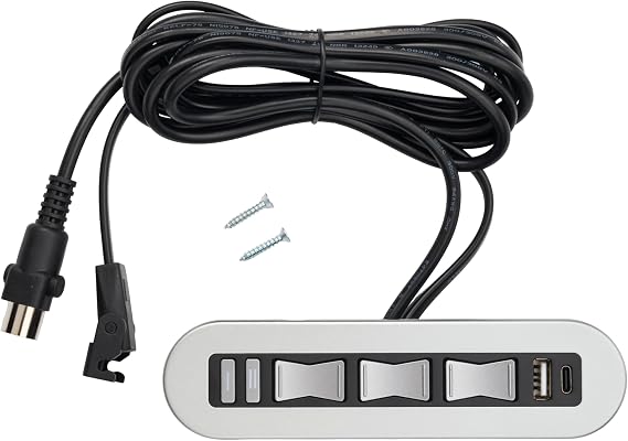 HX90TU2 8 Button 5 Pin Power Recliner Switch with USB Type C Charger, Built-in Replacement Control for 3-Motor Power Recliners and Lift Chairs
