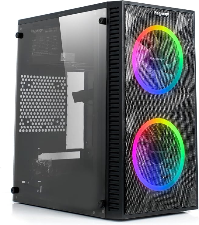 REVENGE Magic Micro Atx 2 Rainbow Fan Mesh Panel Acrylic Gaming Player Computer Case (0, Watt)