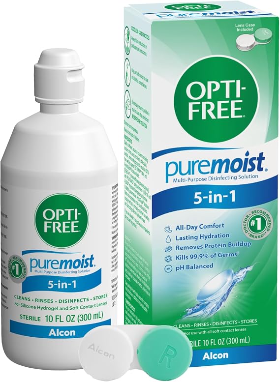 OPTI-FREE Puremoist Multi-Purpose Contact Lens Solution, 10 Fl Oz