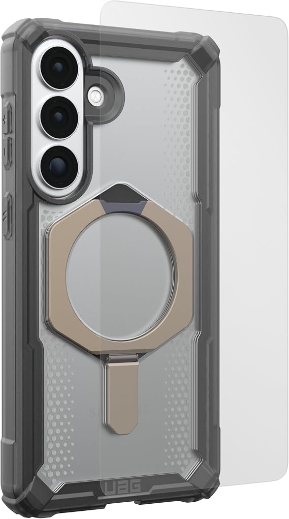 URBAN ARMOR GEAR UAG for Samsung Galaxy S26+ Plus Plasma XTE Case Bundle with Glass Shield Screen Protector, Ash/Titanium