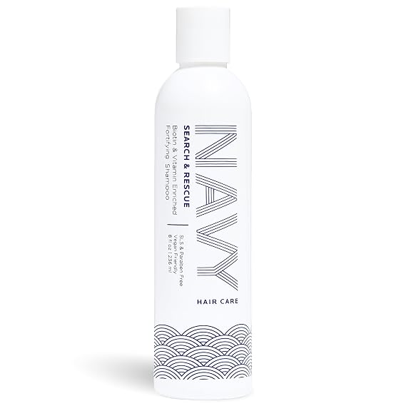 NAVY Search and Rescue Biotin Rosemary Fortifying Shampoo, 8 oz | Strengthening cleanser, panthenol, vitamins A C and E, aloe, cucumber extract, all-hair-type shampoo