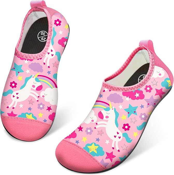 CROVA Toddler Kids Water Shoes Quick Dry Aqua Socks Non-Slip Barefoot Sports Shoes for Boys Girls Toddler