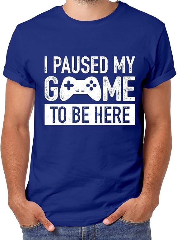 I Paused My Game Shirts for Men Funny Graphic Shirt Tees Video Gamer Humor Joke for Teenage Boys T Shirt