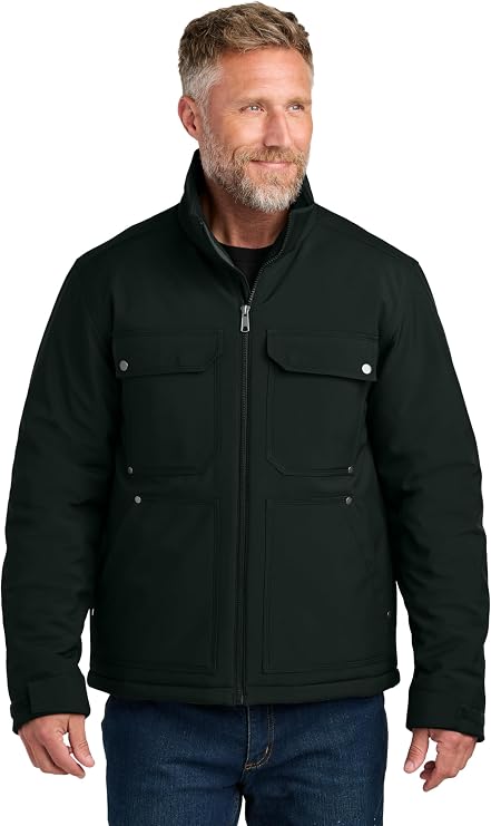 CornerStone Unisex Insulated Workwear Soft Shell Jacket | Water & Wind Resistant Coat for Men & Women with Multiple Pockets