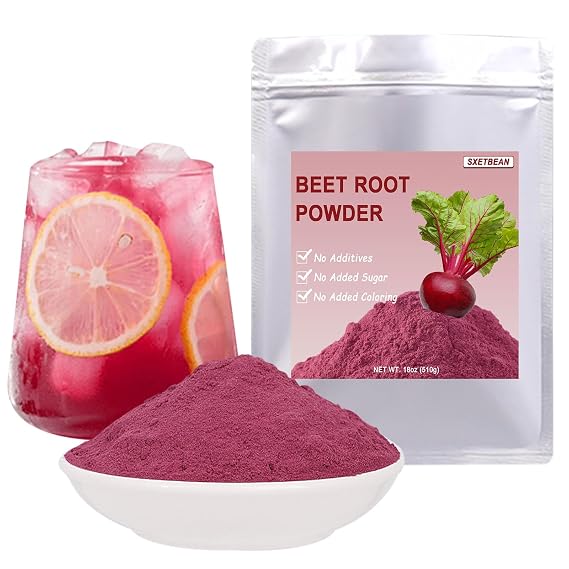 SXETBEAN Beet Root Powder, 18oz/510g Beetroot Powder, No Additives, Pure Red Powdered Beet Roots for Smoothies, Baking, Juices, Pasta, Porridge