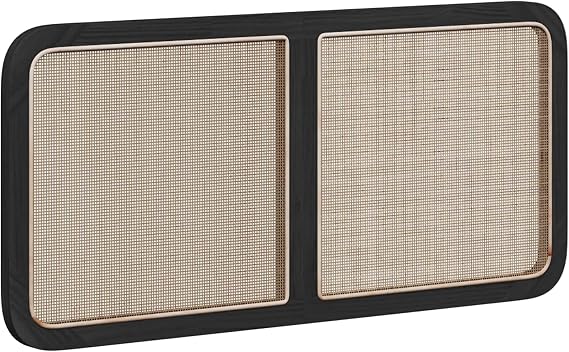 vidaXL Headboard with Headboard Black 120 x 55 x 3 cm Rattan