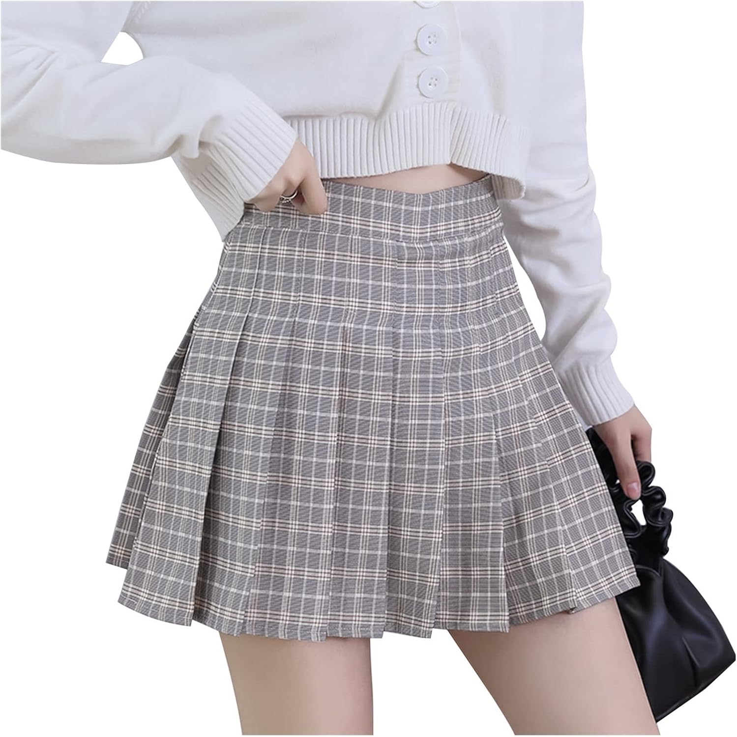 ZZSRJ Women&amp;#39;s Summer Bottoming Pink Plaid Mini Skirt High Waist Pleated Skirt Women&amp;#39;s Sports Training Skirt Uniform Tennis Skirt Color : G, Size : Medium