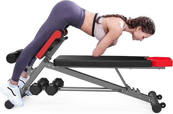FF Finer Form Multifunctional Weight Bench for Full Body Workout Hyper Back Extension Roman Chair Adjustable Abdominal Bench Incline Bench Flat Bench