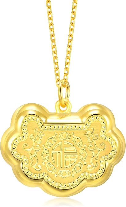 CHOW SANG SANG Chinese Gifting Collection 999.9 24K Gold Price-by-Weight Gold Ruyi Pendant 90622P [Not Include the Necklace]
