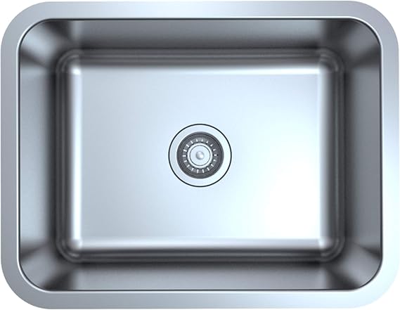 ZUHNE Milan Undermount Kitchen Laundry Utility Sink Stainless Steel (23" by 18" by 9" Single Bowl)
