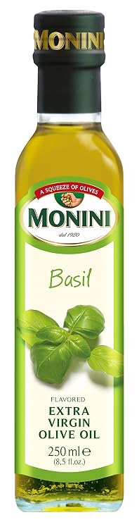 Monini Extra Virgin Olive Oil, Basil, 8.5 Ounce