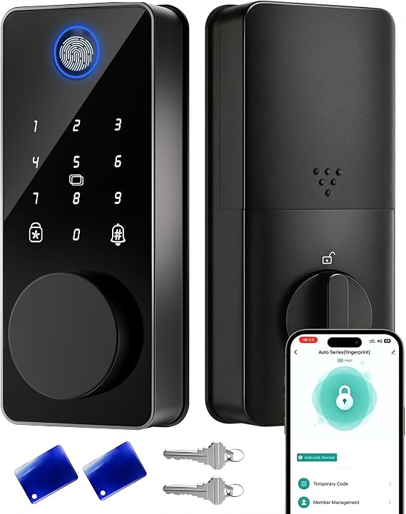 Keyless Entry Door Lock, Fingerprint Smart Deadbolt Lock