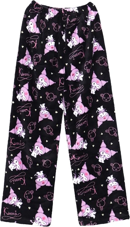 Cartoon Flannel Pajama Pants Pajamas Bottoms Petite Women Girls Fuzzy Home Sleep Lounge Pants, Color/2, M