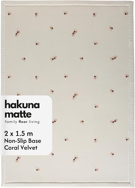 Hakuna Matte Cloud-soft baby play mat 200x150x2.5cm | Floral Design – children's room rug high-density foam – baby crawling mat with non-slip backing – playmat, children's rug