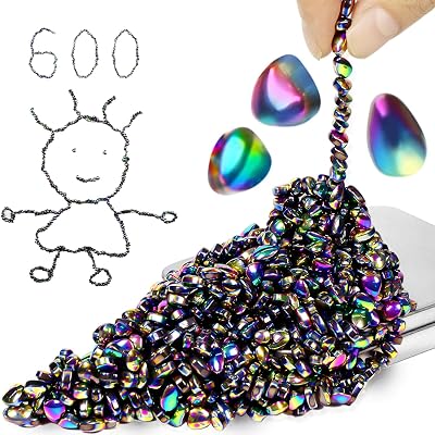 600 PCS Fidget Toys for Adults Kids, Sensory Stones Magnet Toys for Autism ADHD Stress Relief, Weak Magnetic Executive Desk Toy Novelty Magnets Ferrite Putty, 5 mm, Colorful