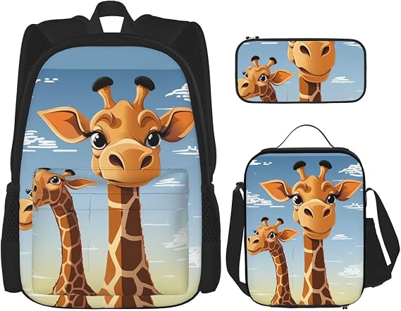 3 in1 Travel Laptop Backpack with Lunch Bag and Pencil Case Casual Daypack