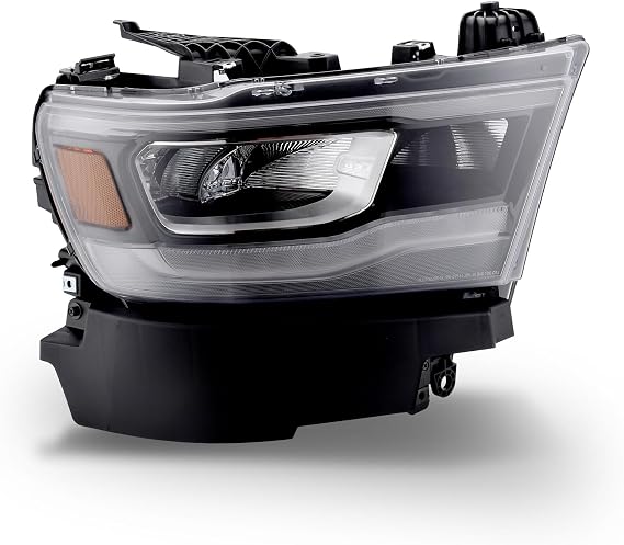 LED Headlights Assembly Compatible with 2019-2022 RAM 1500,Headlamp Chrome Trim Passengerr Side Replacement CH2503332 68316082AH