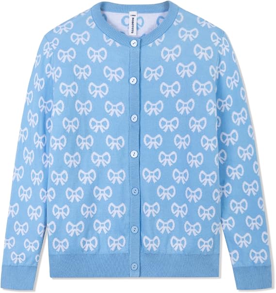 BOBOYOYO Girls Cute Cardigan Cotton Girls Button Up Sweater Knit Jacket