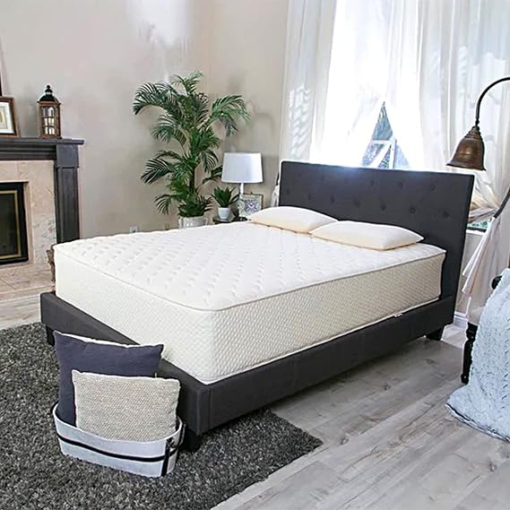 Latex for Less 2-Sided Natural Latex Mattress 7" | Organic Cotton and Pure Wool | Handcrafted in the USA | GOTS Certified | Twin XL