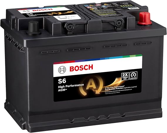 BOSCH S6585B S6 Flat Plate AGM Battery | Ideal for Vehicles with Start-Stop Technology and Regenerative Braking