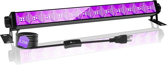42W Black Light Bar with 6ft Cord+Switch, 40 LEDs, 1 Pack