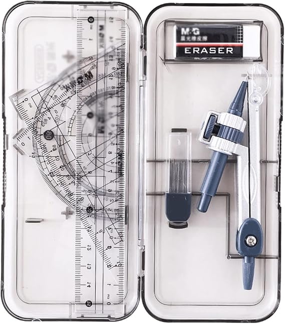 Circular Gauge Set 8Pcs Math Geometry Kit Set Drafting Compass Kit with Storage Box Geometry Set for Geometry Drafting Math Drawing Student Supplies Circle Gauge Set, 20010125