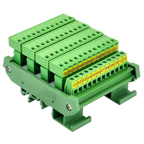 Slim DIN Rail Mount 10A/300V Pluggable Screw Terminal Block Distribution Module (5x12 Position)
