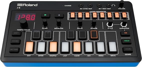 Roland AIRA Compact J-6 Portable Song Maker with Professional Sound and Function | JUNO-60 Synth Engine & Preset | Code Sequencer | Effects