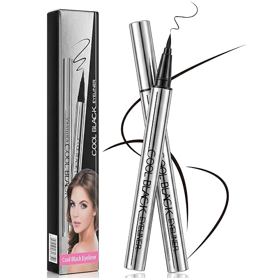2pcs Long-Lasting Eyeliner, Waterproof & Sweatproof, 24-Hour Smooth Application, Ultra-Creamy Silky Texture, Lightweight Liquid Eyeliner