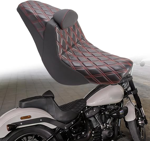 2UP Seat&Backrest for Harley Low Rider S/ST 2018-later Sport Glide | Driver & Passenger Seat Comfort Leather Seat One-Piece Seat R-Diamond Detachable backrest