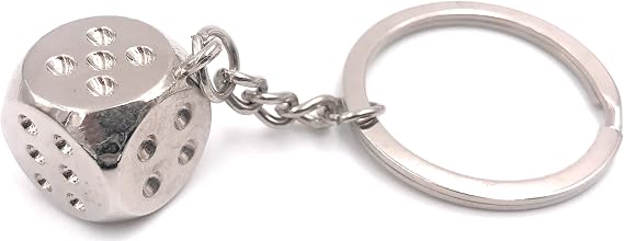 H-Customs dice game cubes silver key chain
