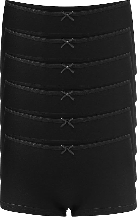Allxwek Womens Cotton Underwear Boy Shorts for Women Stretch Comfort Boxer Briefs Ladies Knot Panties 3/6 3901