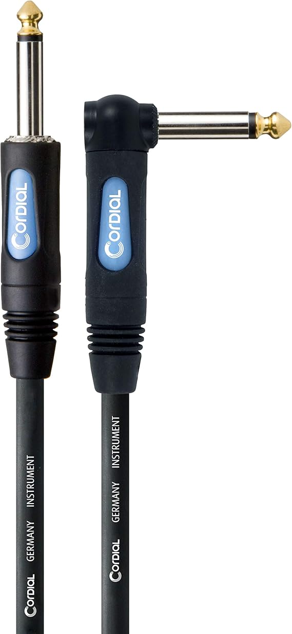 CORDIAL Guitar Jack Cable Right / Angled Cable Instrument Essentials Jack Right / Angled 3 m