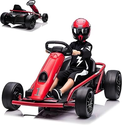 Ride on Go Kart for Teens, Go Kart 24v 2 x 300w Extra Powerful Motors, Big Kids Electric Karts with Slow Start, Music & Horn, Outdoor Ride on Toy for Kids 8-11 Year