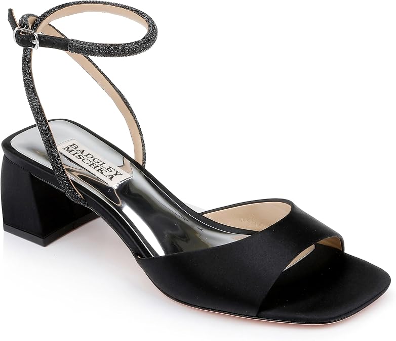 Badgley Mischka Women's Infinity Satin Block Heels With Ankle Strap