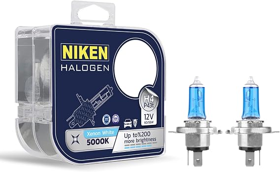 niken 12V H4 60/55W Beyaz Işık Ampulü, 5000K, 2 Adet
