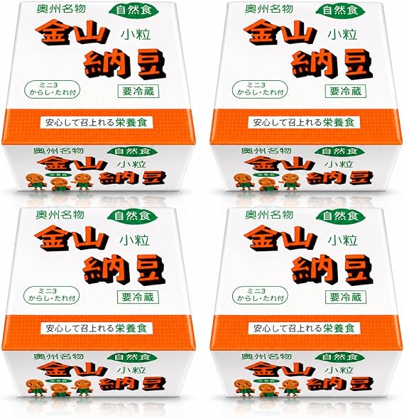 Kaneama Natto, Made in the Spring Water of Fukushima, Perfect for Breakfast, Direct from Manufacturer 3 Packs of Kaneama Natto, 4 Pieces