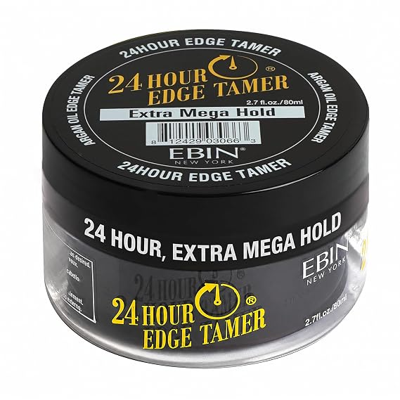 EBIN NEW YORK 24 Hour Edge Tamer, Extra Mega Hold, 2.7 Oz - No Flaking, No White Residue, Shine, Moisture and Prevent Breakage with Castor Oil