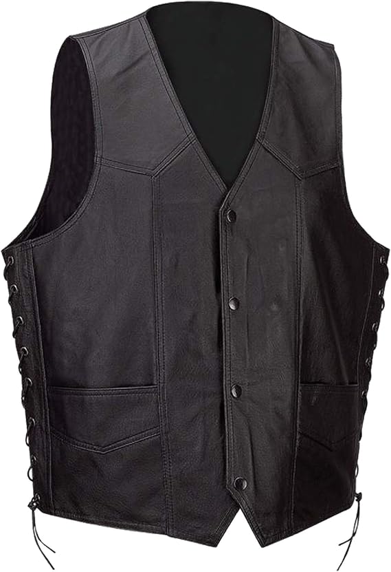 Classyak Men's Fashion Genuine Leather Vest