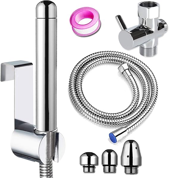 Bathroom Handheld 59 inch 3 Heads Aluminum Enema Shower Cleaner - Douche System Cleaner Shower Enema System