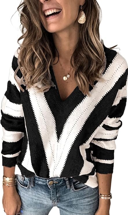ANCAPELION Womens Casual Winter Sweaters Long Sleeve Cozy Knit Pullover