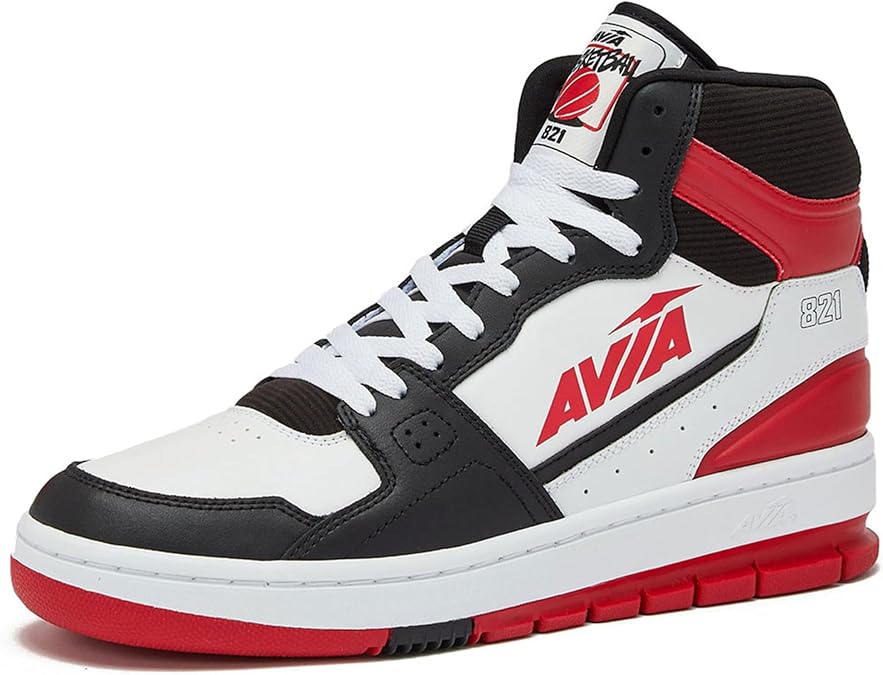 Avia 821 High Top Sneakers for Men, Indoor or Outdoor Mens Basketball Shoes, Size 7 to 16 Retro High Top Shoes Men or Women