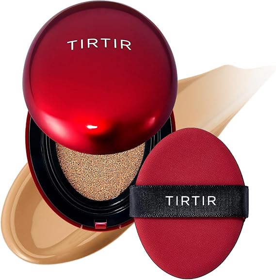TIRTIR Mask Fit Red Cushion Foundation | Full coverage, Weightless, Skin fit, Satin Glow Finish, Korean Makeup, beauty, Tattoo cover up, Buildable (#30N Rich Honey, 18g)