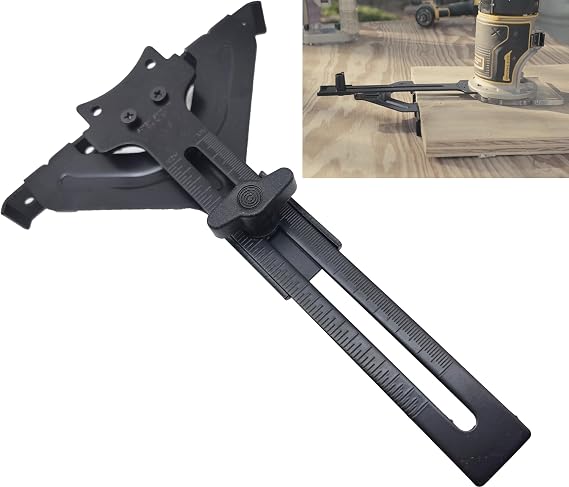 DNP618 Router Edge Guide for DeWalt Fixed Base Compact Routers - Precision Routing Accessory with Adjustable Design for Woodworking Projects