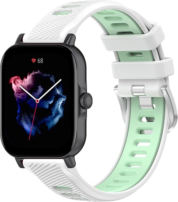 Compatible with IDW19/IDW13/IDW16 Smart Watch Bands, 22mm Silicone Dual-Color Watch Band with Quick Release Pins for MILOUZ/Fitpolo/A-TGTGA/TMHAI/DATAFY/Hoowel IDW19 Watch, TOOBUR/Gydom/Konitee/Faweio/Amzhero/Fitpolo/VRPEFIT/TEMINICE IDW13/Woneligo W3 Smart Watch Wrist Strap